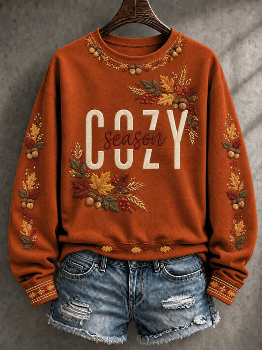 Women's Cozy Season Printed Sweatshirt
