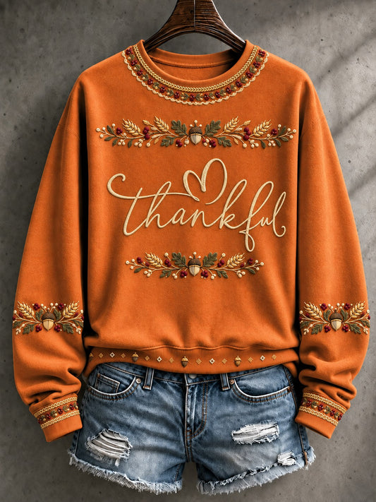Women's Thanksgiving Printed Sweatshirt