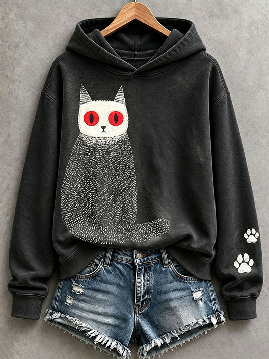 Women's Cat Pattern Hoodie