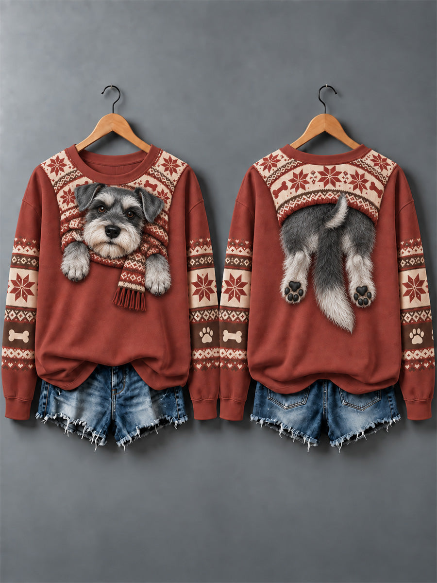 Women's Cute Dogs In Autumn And Winter Print Sweatshirt