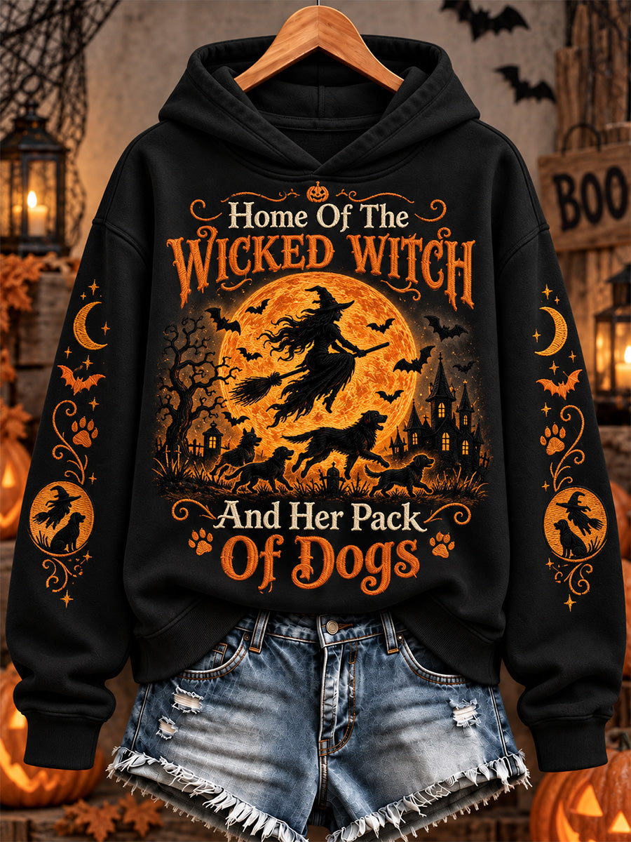 Women's Home Of The Wicked Witch And Her Pack Of Dogs Print Sweatshirt