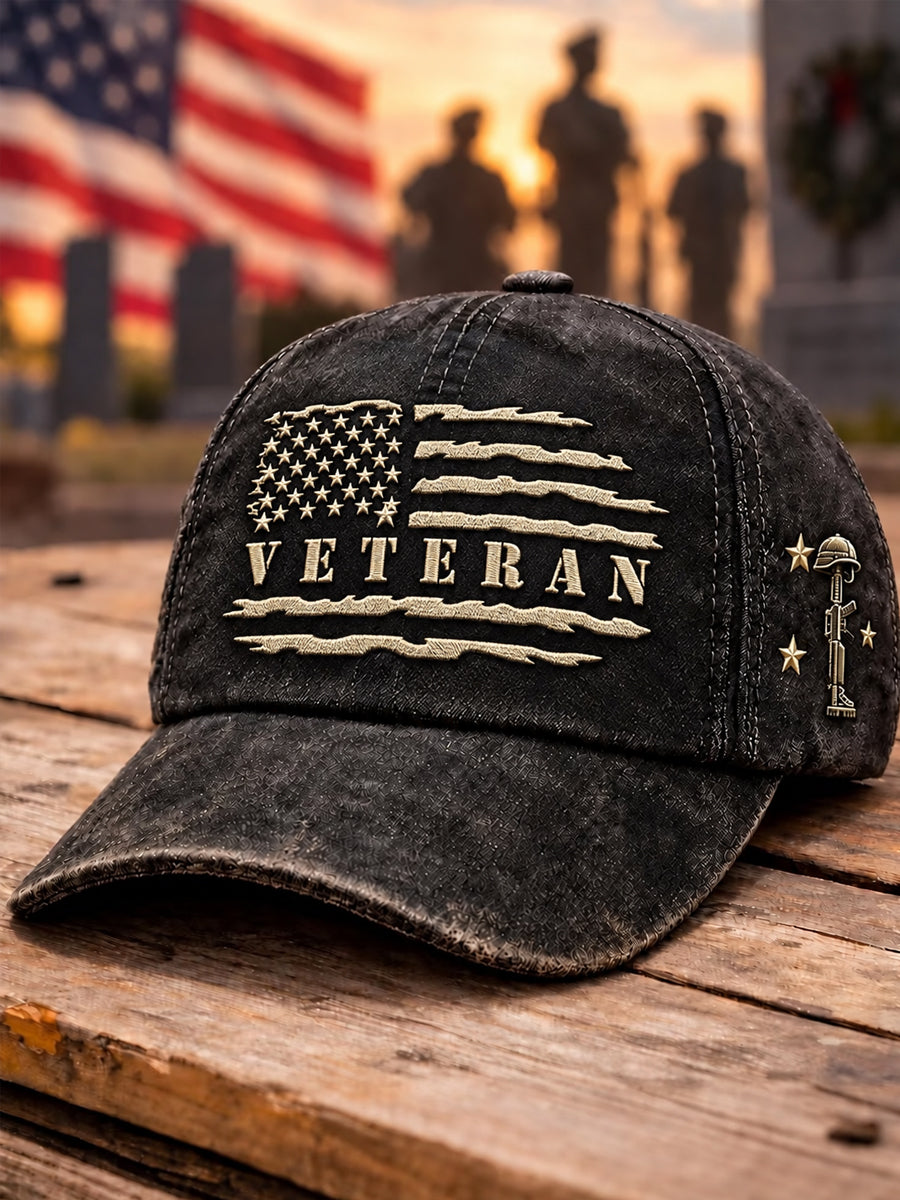 Unisex Veteran US Flag Hat
