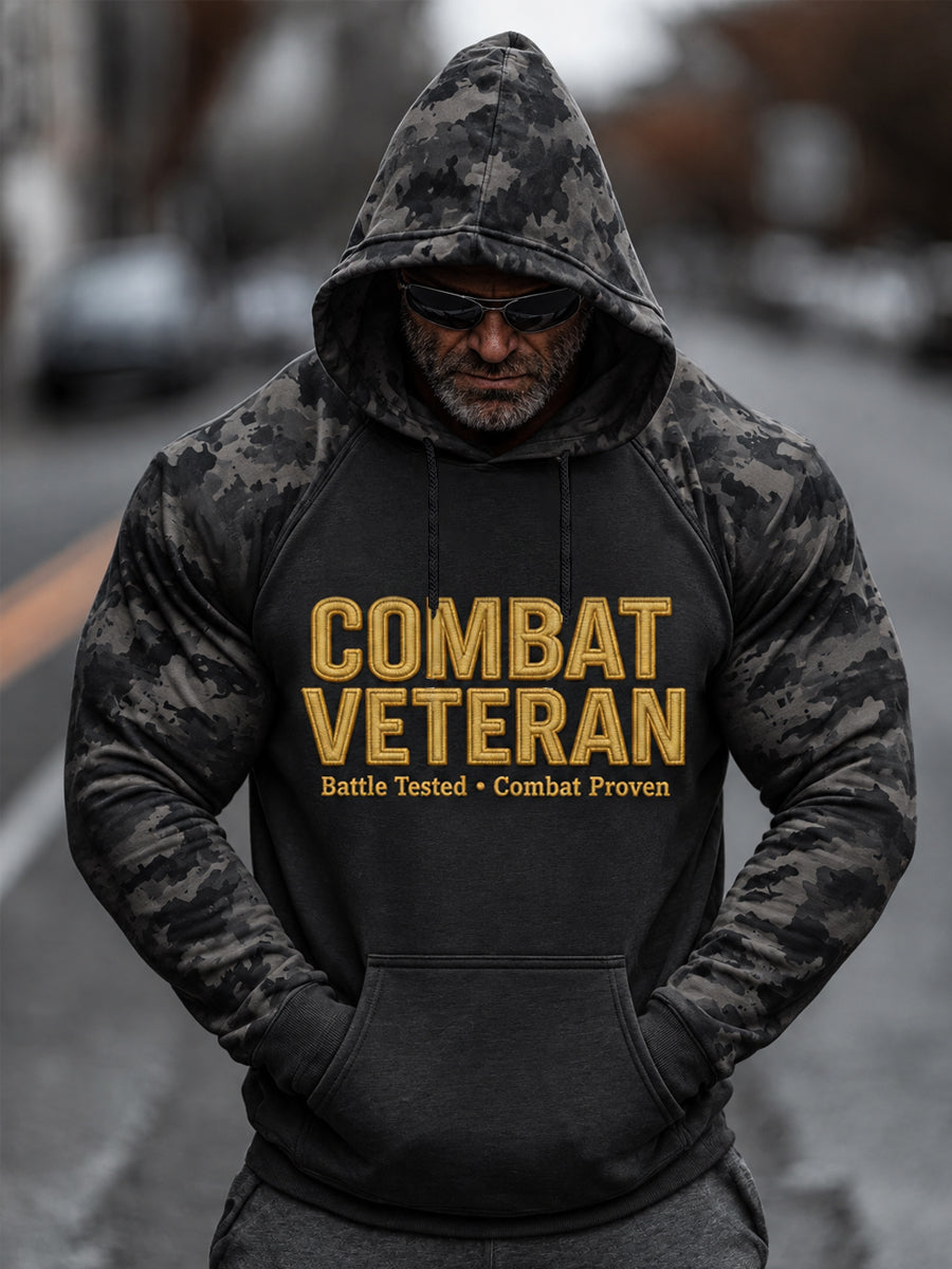 Men's Combat Veteran Camouflage Print Casual Hoodie