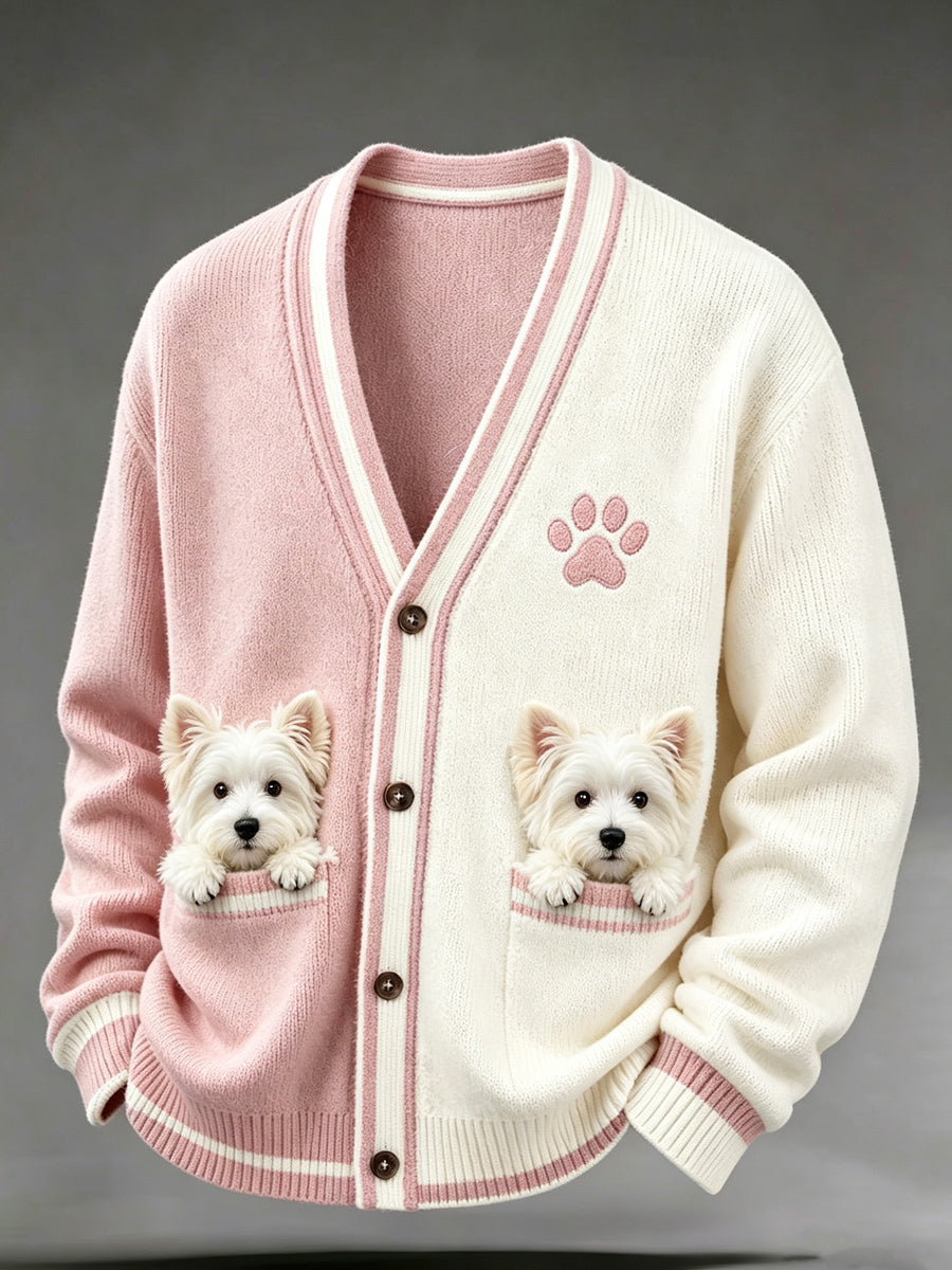Women's Animal Art Printed V-neck Cardigan