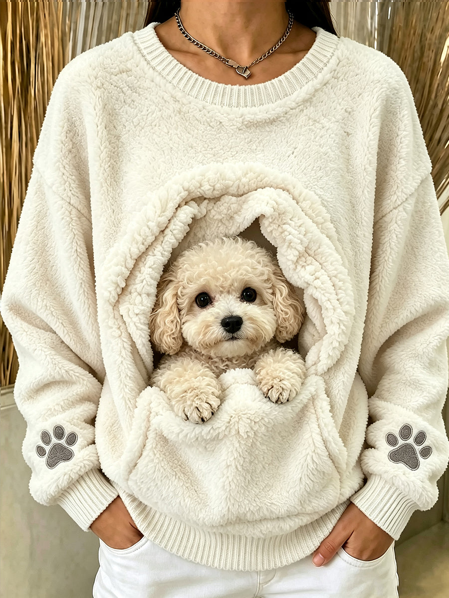 Women's Animal Printed Round-Neck Long-Sleeved Sweatshirt