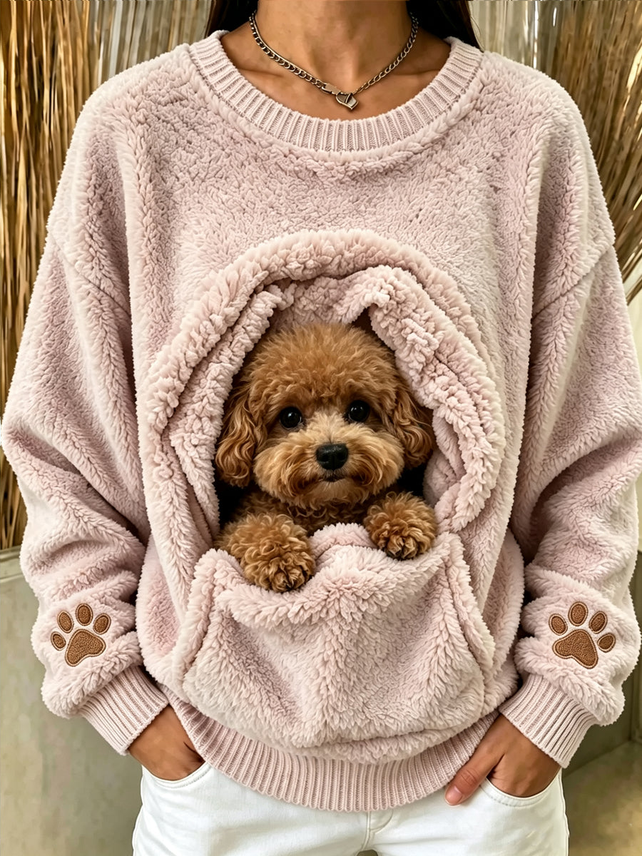 Women's Animal Printed Round-Neck Long-Sleeved Sweatshirt