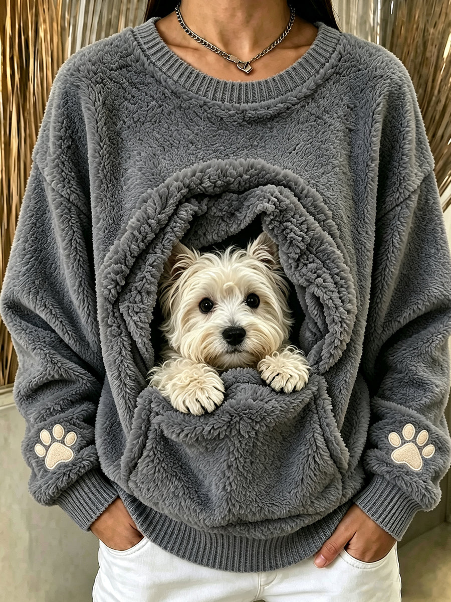 Women's Animal Printed Round-Neck Long-Sleeved Sweatshirt