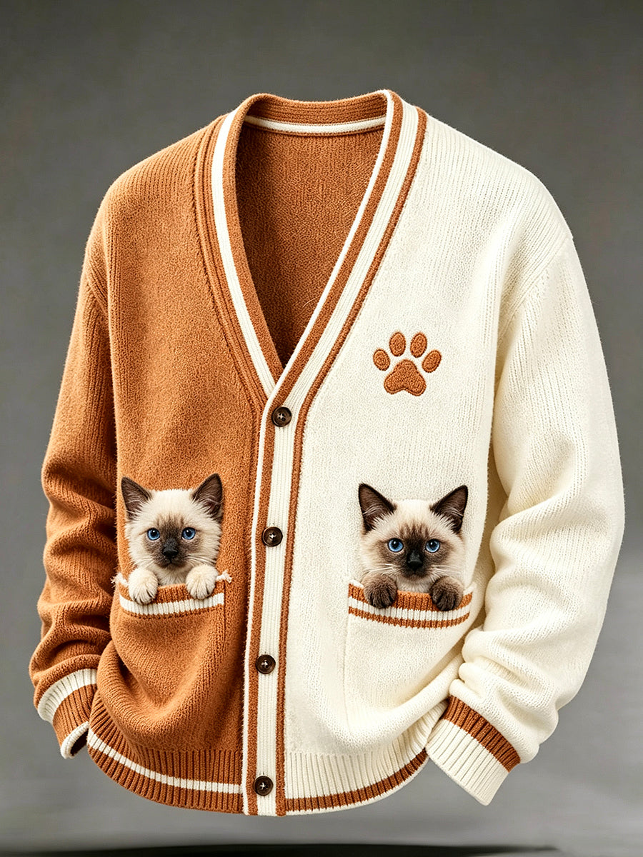 Women's Animal Art Printed V-neck Cardigan