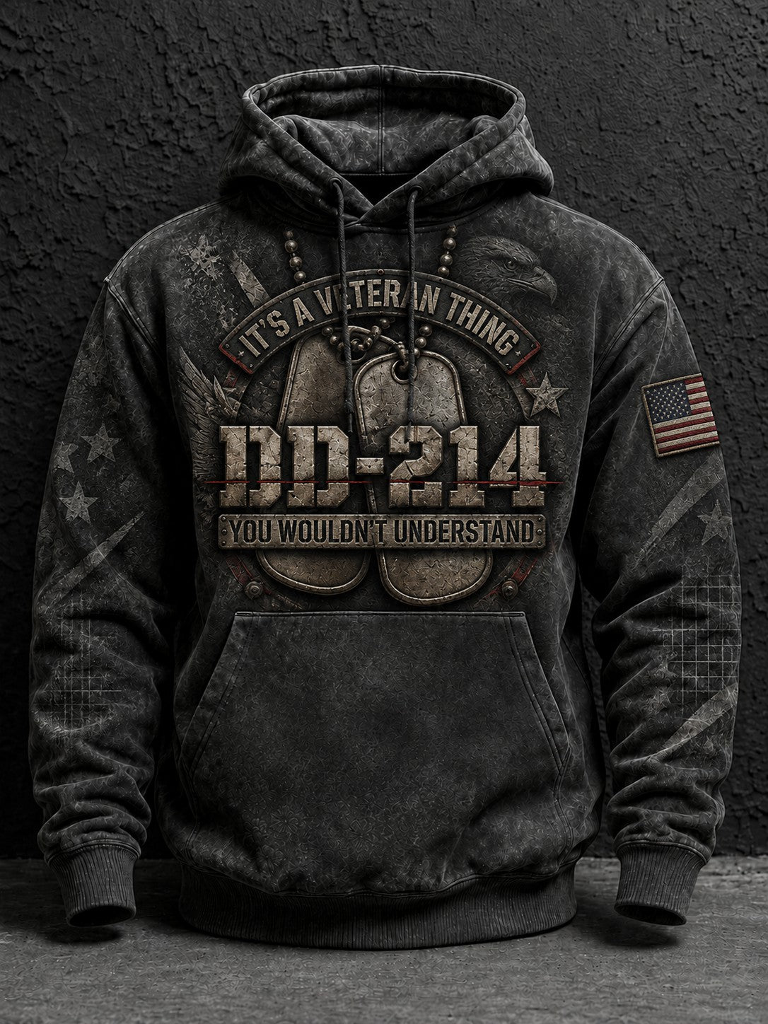 Men's Veterans Day Printed Hoodie