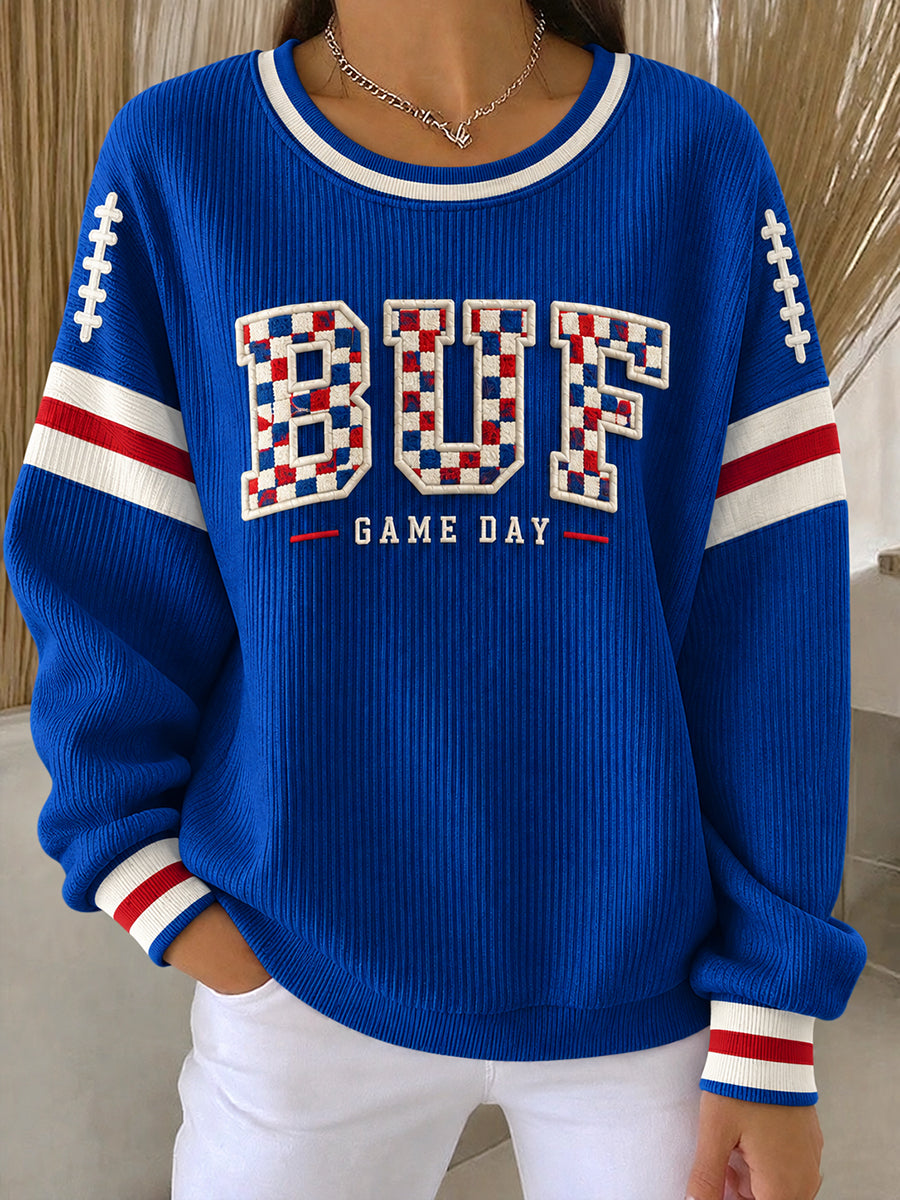 Women's Football Lover Blue&Red Art Printed Sweatshirt