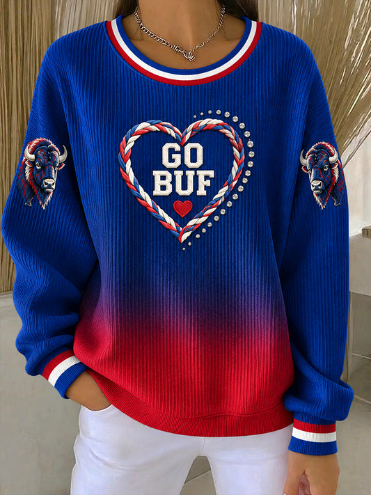 Women's Football Lover Blue&Red Art Printed Sweatshirt